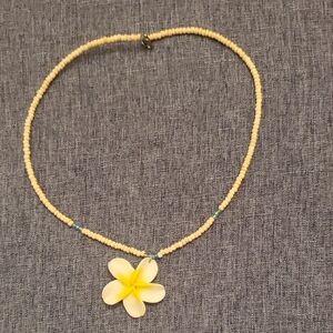 Yellow Floral Beaded Necklace